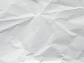 White crumpled paper texture background