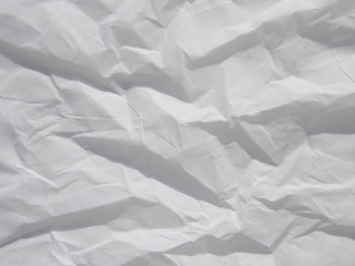 White crumpled paper texture background