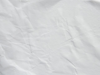 White crumpled paper texture background