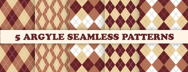 Argyle pattern seamless. Fabric texture background. Classic argil vector ornament.