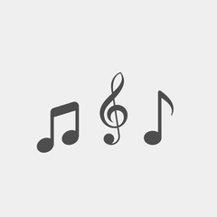Note flat vector icon. Music flat vector icon