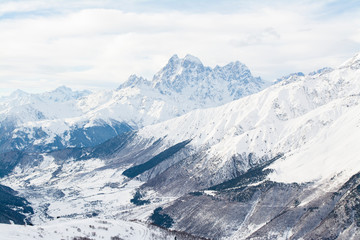Fototapeta premium Snow covered mountains in winter
