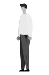 Isolated avatar man cartoon in gray colors vector design