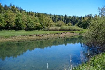 Rakov skocjan regional park with river Rak and unspoiled green nature