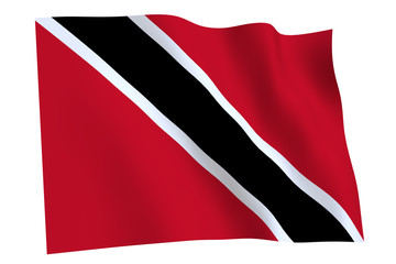Flag of Trinidad and Tobago waving in the wind