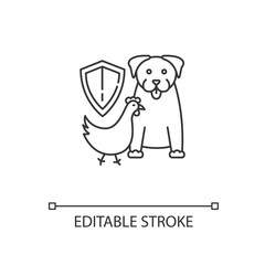 Wildlife protection pixel perfect linear icon. Rescue domestic animal. Shelter campaign for pets. Thin line customizable illustration. Contour symbol. Vector isolated outline drawing. Editable stroke