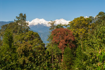 Kangchenjunga massif, view from Pelling in Sikkim, India