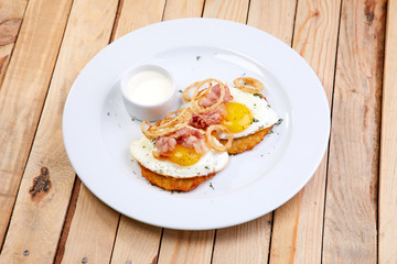 tasty breakfast in the cafe