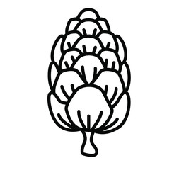 Larch cone vector illustration - conifer cone logo design