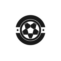 football or soccer ball team logo and vector icon