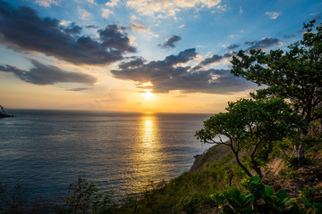 Sunset in Lombok island in Indonesia