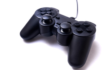 Black gamepad on a white background