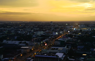 Fototapeta na wymiar night view of Nakhon Ratchasima, Thailand