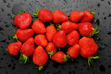 A lot of ripe sweet strawberries