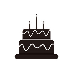 birthday cake icon in trendy flat design