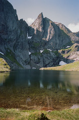 35mm Mountain Lake - A beautiful mountain lake located at high elevation near the arctic village of Reine ( shot on my Leica M6 film camera ).