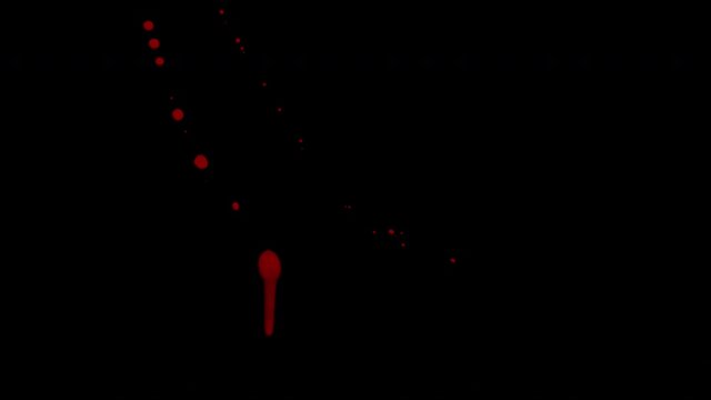 Blood Splatter Splashes with Alpha channel made of natural fx blood liquid with real leaking and drips.
