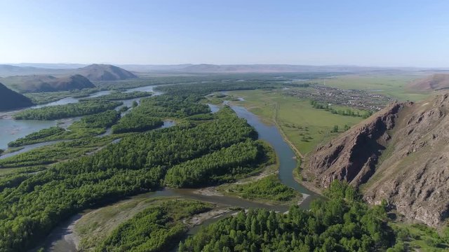 Aerial summer landscape in Siberia