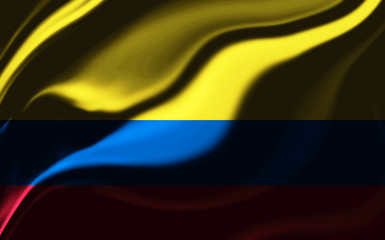 Fototapeta premium Colombia flag wavy in the wind