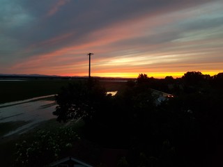 sunset in the city