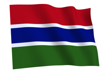 Flag of Gambia waving in the wind