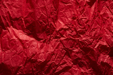 Crumpled red paper texture