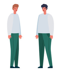 Men avatars cartoons vector design