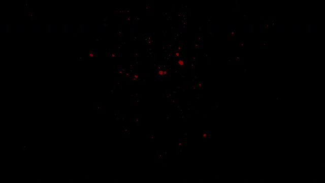 Blood Splatter Splashes with Alpha channel made of natural fx blood liquid with real leaking and drips.
