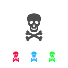 Skull icon flat