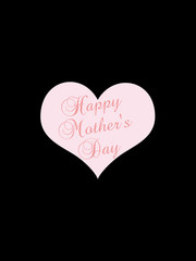 pink heart on black background, happy mother's day wishes greeting card, graphic design illustration wallpaper
