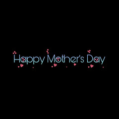 Happy mother's day wishes greeting card on abstract background with colorful hearts, graphic design illustration wallpaper