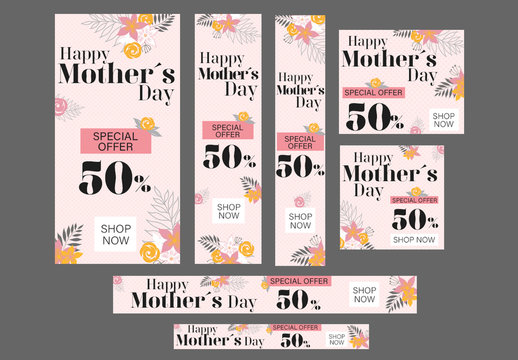 Mother&acute;s Day Web Banner Set