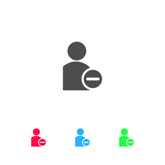 Delete user icon flat