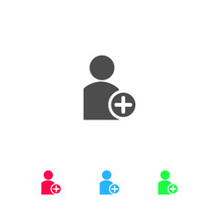 Obraz premium Add user icon flat
