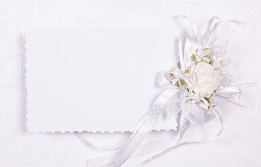 Obraz na płótnie Canvas wedding background with place for text and boutonniere