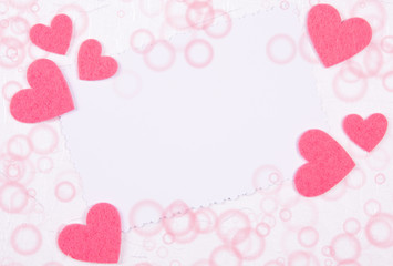 wedding background with place for text and pink hearts