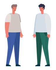 Men avatars cartoons vector design