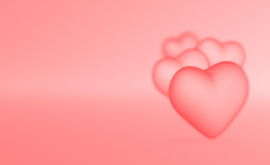 3d Illustration, pink hearts