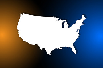 United States map on network connection, blue USA map, vector