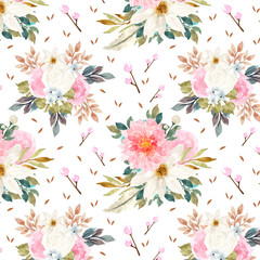 gorgeous seamless pattern with colorful flowers