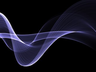 Abstract light purple wave on a black background