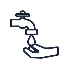 hand human with tap and drop line style