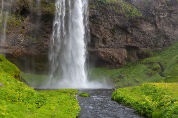 Seljalandsfoss - the most famoust Icelandic waterfall. Seljalandsfoss is located in the South Region in Iceland.