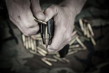 Ammunition, rifle bullets, artillery, weapons for war, defense and attack