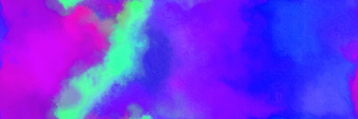 Fototapeta na wymiar seamless abstract watercolor background with watercolor paint with blue violet, medium turquoise and dark violet colors. can be used as web banner or background