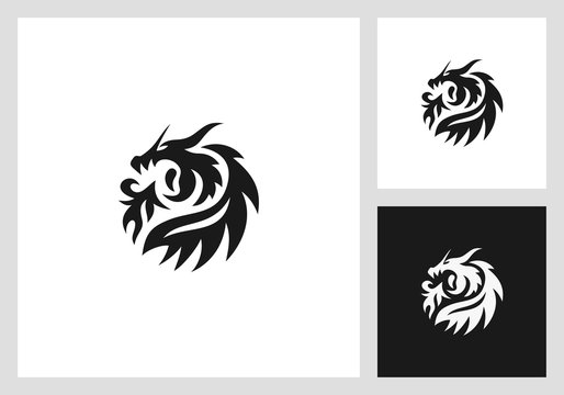 dragon logo design premium vector