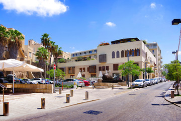 Obraz premium The old town of Tel Aviv. Narrow streets of the city.