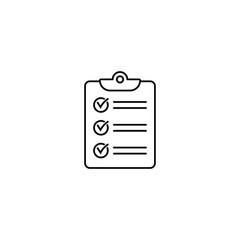 Clipboard with checklist icon, symbol for web site and app design. Vector illstration.