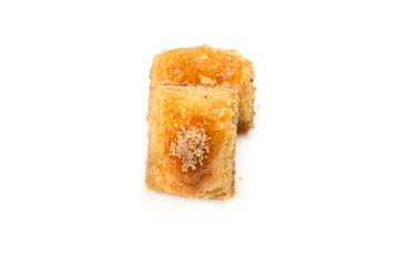Delicious sweet baklava isolated on white background.
