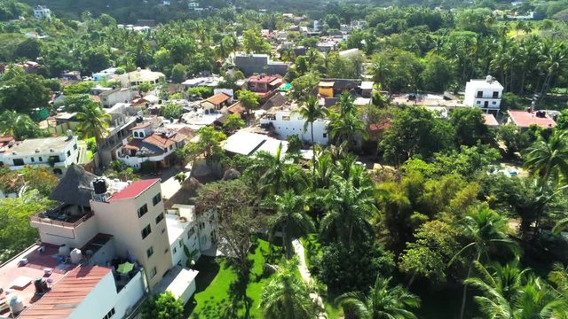 Aerial view on San Francisco aka San Pancho in Nayarit Mexico